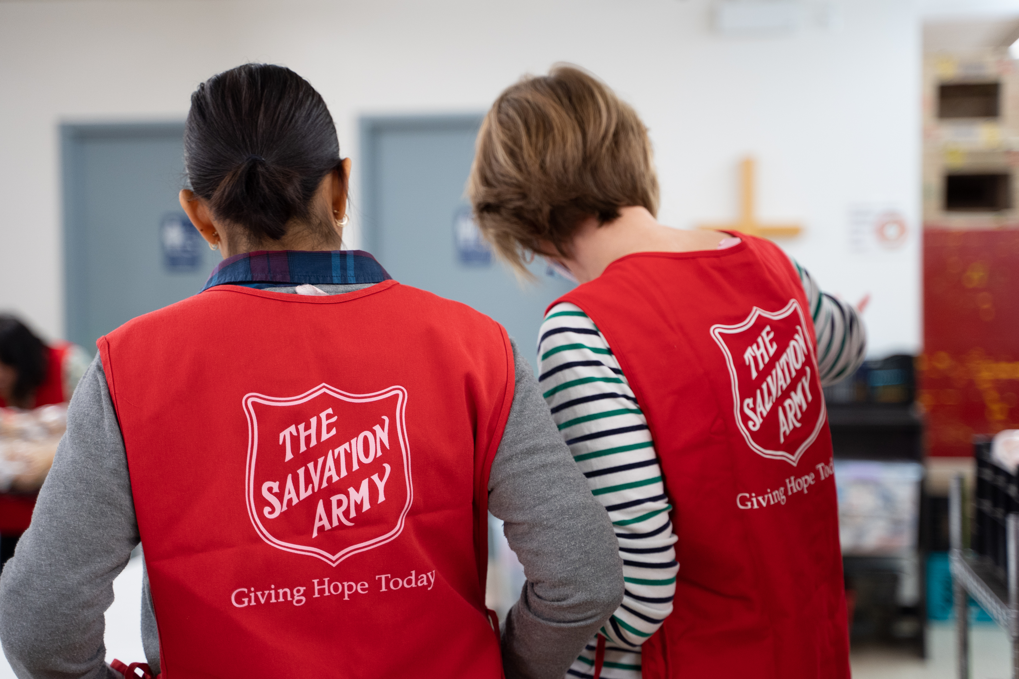 Volunteers helping