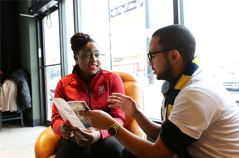 A client being briefed on the programs